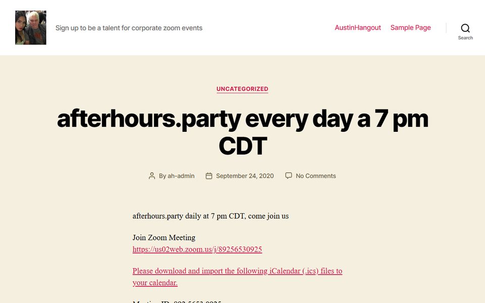 Peak-activity snapshot of afterhours.party from Jul 26, 2021